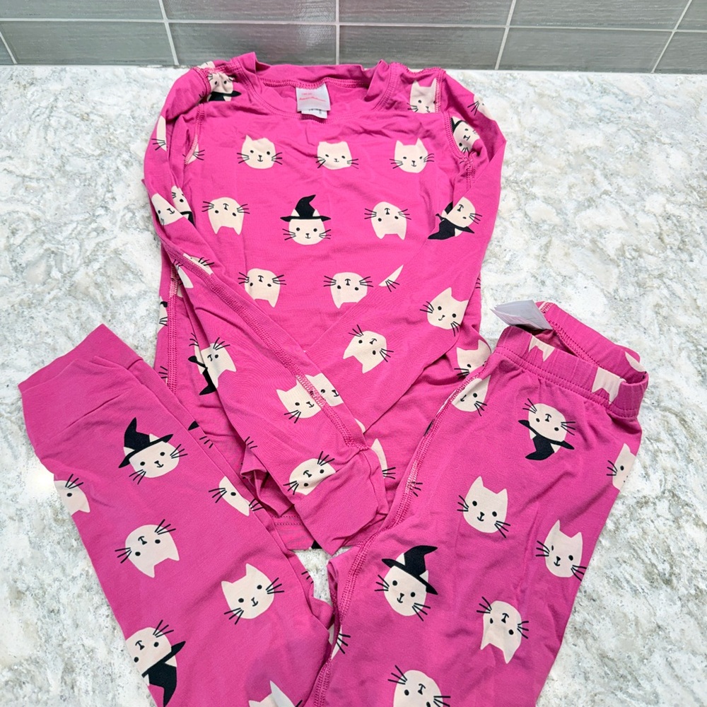 Hanna Andersson Fuchsia Cat Pajama Top